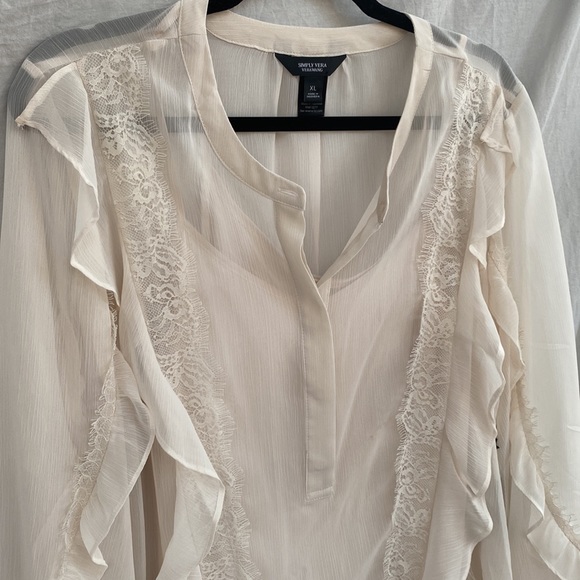 Simply Vera Wang - Sheer Balloon Blouse - size XL - Picture 2 of 7